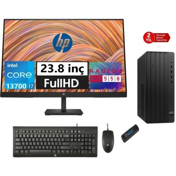 Hp 290 Pro G9 Intel Core I7 13700 32GB 256GB SSD 4GB/RX550 23.8 Monitör Freedos Masaüstü Blgisayar 5624A8ET11+ZETTAUSBBELLEK