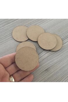 guluslazerkesim 20 Adet Ham Ahşap Yuvarlak Kesim 7 Cm Ebat