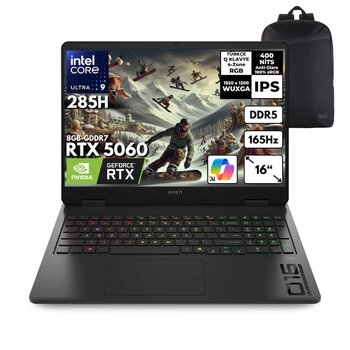 Hp Omen Ultra 9-285h 40-Gbddr5 1 Tbssd Rtx5060 (8gb) 16" Wuxga 165hz Windows 11 Home + Hmf Sırt Çantası Bq3z2eahmf28