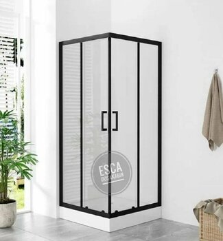 Esca Kare Tekneli Yerli Üretim Siyah Duşakabin PRO Seri - 5 Mm Temperli Şeffaf Cam Duşakabin