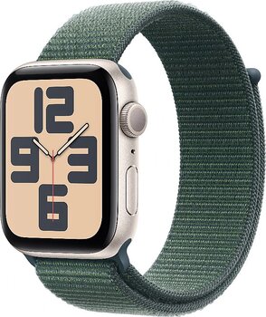 Apple Watch SE 2 2023 GPS 44mm Yıldız Işığı Alüminyum Kasa ve Göl Yeşili Spor Loop Kordon Akıllı Saat