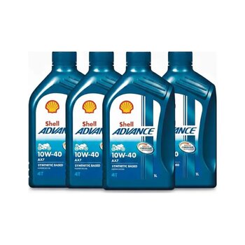 Shell Advance 10w-40 Ax7 4'lü Avantaj Paketi - Motosiklet Motor Yağı - 0781387029548