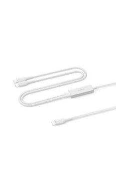 Belkin Boostcharge Pro 140W Usb-C To Dual Usb-C Örgülü Kablo 1.5M - Beyaz