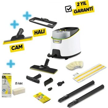 Karcher Sc 4 Deluxe Prime Buharlı Temizlik Makinesi  Cam Temizleme Aparatı + 15 Mikrofiber Bez + Halı Başlığı