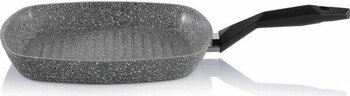 Schafer Cory Yanmaz Yapışmaz Kare Grill Tava - Gri - 28 cm - TEK EBAT - Renkli