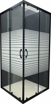 Durul Duşakabin Kare Siyah 5mm Çizgili Cam H:190