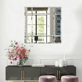 Decorıta Ayna - 9 Parçalı Tasarım Ayna - 100cm X 100cm Bronz Ayna