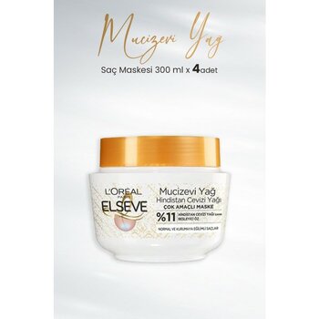 Elseve Mucizevi Yağ Besleyici Banyo Öncesi Maske Hindistan Cevizi 300 ml x 4 Adet