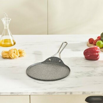 Karaca Granit Kaplama 24 cm Yapışmaz Gri Beyaz Desenli Tek Parça Krep Tavası
