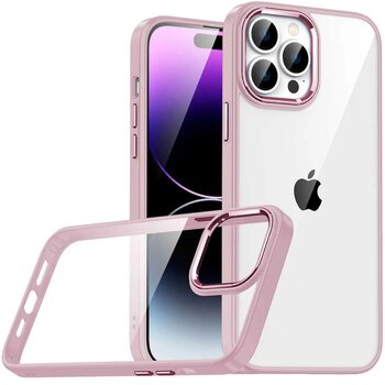 Gpack Apple Iphone 14 Pro Max Kılıf Flora Sert Silikon Arkası Cam Şeffaf