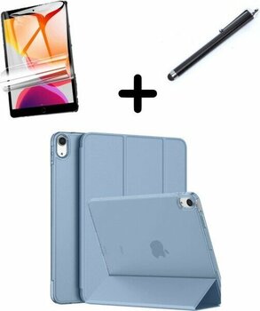 MobaxAksesuar Apple iPad Air 11inç M2/M3 2025-2024 Kılıf SET PU Deri Smart Tablet Kilifi Ekran Koruyucu + Kalem - Gökyüzü Mavisi - iP Air 11inç M3/M2