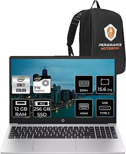 HP 250 G10 8A541EA 15.6 inç Intel Core i7 1355U 12 GB 256 GB SSD Intel Graphics FreeDOS