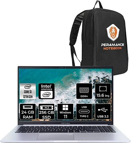 Asus Vivobook 15 X1502ZA EJ1479 15.6 inç Intel Core i3 1215U 24 GB 256 GB SSD Intel Graphics Windows 11 Home