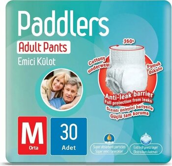 Paddlers Yetişkin Hasta Emici Külot Bez Medium 30 Adet