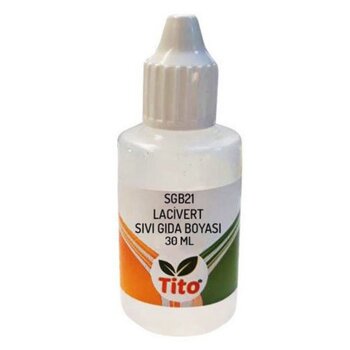 Lacivert Gıda Renklendiricisi Sıvı Suda Çözünür E132 30 Ml