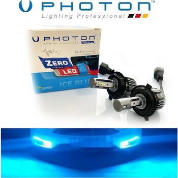 Photon H4 LED Xenon Oto Ampul  Zero Fansız Buz Mavi
