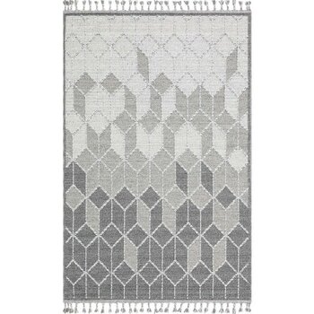 Arte Halı Hasır Örgü Saçaklı Dekoratif Salon Halısı Soho Gri Mutfak Halısı Tozumaz Koridor Yolluk - Antrasit - Gri - 160 x 230 cm