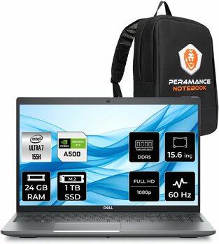 Dell Precision 3591 Ultra 7 155H 24GB 1TB SSD RTX A500/4GB 15.6" FHD FDOS Workstation & Per4 Çanta