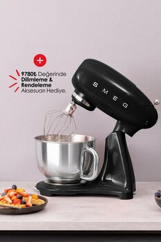 SMEG 50's Style Retro 4.8 Litre Siyah Stand Mikser Smf03bleu
