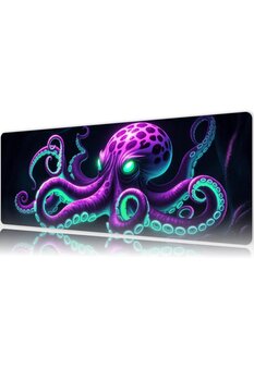 urzuva Neon Octoflora Gaming Oyuncu Mouse Pad 80x30 cm 3mm Mousepad