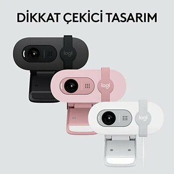 Logitech Brio 100 USB Full HD 1080p Pudra Pembe Webcam