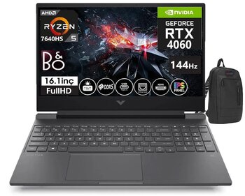 Hp Victus Laptop 16 - S0035nt Amd Ryzen 5 - 7640hs 16gb Ddr5 1tb Ssd 8gb Rtx4060 16.1 İnç 144hz Ips Fhd Freedos Taşınabilir Bilgisayar Victus7z5z2ea02+Weblegelsinçanta