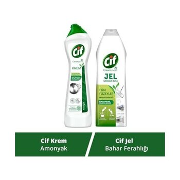 Cif Krem Temizleyici Amonyak 500 ml + Cif Jel Tüm Yüzeyler Ferahlığı 500 ml - Option-1
