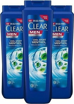 Clear Erkek Şampuan Cool Sport Menthol Kepeğe Karşı Etkili 485 ml x 3 Adet