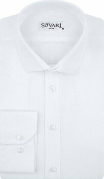 Süvari GM2024700291 Klasik Yaka Slim Fit Armürlü Mavi Erkek Gömlek - S