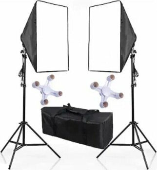 Soligor Softbox 50 x 70 cm Paraflaş 4 Duylu Adaptörlü Siyah Sürekli Işık Seti