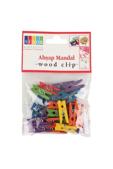Südor Ahşap Mandal Küçük Renkli Bs99(1 PAKET 25 ADET)