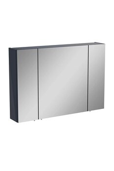 VitrA Mia Asimetrik Aynalı Banyo Dolabı Üç Kapaklı Parlak Antrasit 100 cm