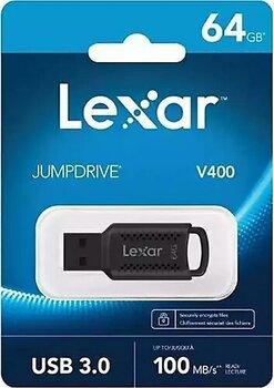 Lexar 64GB V400 Siyah 100 mb/s 3.0 USB Flash Bellek