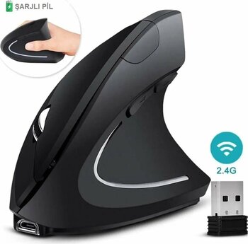 matservis Oyuncu Mouse, Bilek Destekli Ergonomik Kablosuz Dikey Mouse, Vertical Gamer Mouse Fare
