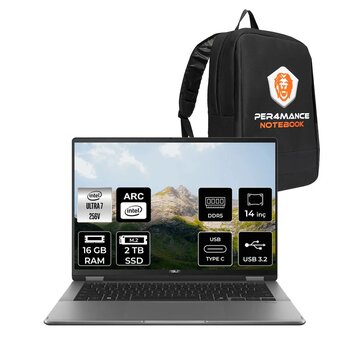 Asus Vivobook 14 Flip Ultra 7 256v 16gb Ram 2tb Ssd 14'' Wuxga Oled Fdos Dizüstü Bilgisayar & Per4