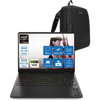 Hp Omen 16-AP0020NT Amd Ryzen Aı 9 365 32GB Ddr5 512GB SSD RTX5060 8gb Gddr7 16 Inç Wuxga (1920 x 1200) 144Hz 300NITS IPS Freedos Taşınabilir Bilgi...