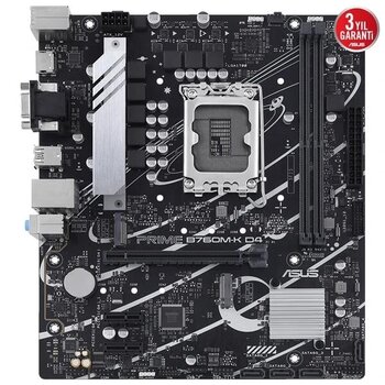 Asus Prime B760m-k D4 Intel B760 5333 MHz (oc) Ddr4 Soket 1700 mATX Anakart