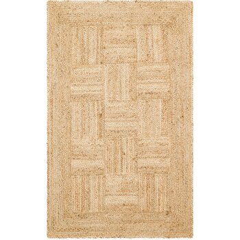 Kalesta Halı Maldiv 06 Natural Jüt %100 El Dokuma Hasır Halı Antre, Hol, Balkon, Oturma Odası Halısı - Bej - Bej - 170 x 240 cm