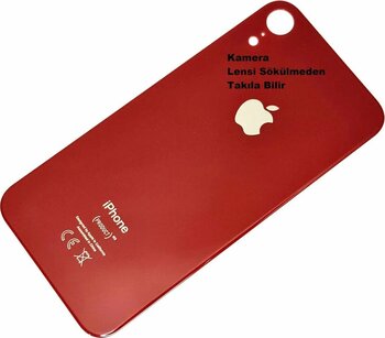 Iphone Xr Arka Pil Batarya Kapağı (Cam) Kırmızı