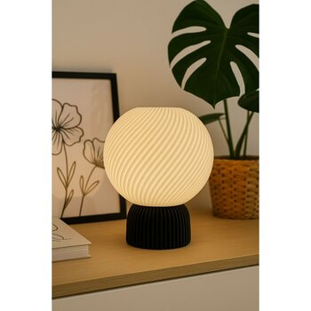 Lino Küre Masa Lambası | Modern Dekoratif Abajur, Şık Gece Lambası - Siyah