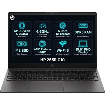 Hp 255R G10 Amd Ryzen 5 7535U 16GB 1tb SSD 15.6" Fhd Freedos Laptop, Notebook D0PK1AT 003 - 1 TB - 16 GB
