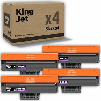 Kingjet Samsung Uyumlu Mlt-d104s Standart Kapasiteli 4'lü Paket Çipli Uyumlu Toner