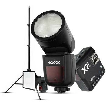 Godox V1 Canon Flaş Full Set (Flaş, Tetikleyici, Softbox, Tripod)