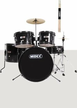 Midex Cd500X-BK Siyah Akustik Çocuk Baterisi Davul Seti