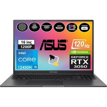 Asus Vivobook 16X K3605ZC-N1013W I5-12450H 24GB 1tb SSD RTX3050 16" Fullhd Windows 11 Home Taşınabilir Bilgisayar Snertech