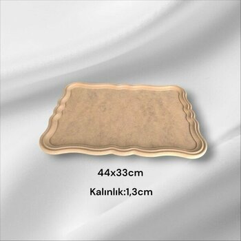 Ahşap Boyanabilir Büyük Boy Dikdörtgen Tepsi-Sunumluk