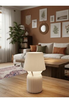 Dumledo Beyaz Modern Mini Led Abajur | Dekoratif Tealight Aydınlatma | Masa & Gece Lambası