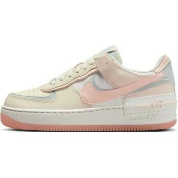 Nike Air Force 1  Af1 Shadow Leather Unisex Sneaker Hakiki Deri Reflektörlü Günlük Spor Ayakkabı Krem - 39