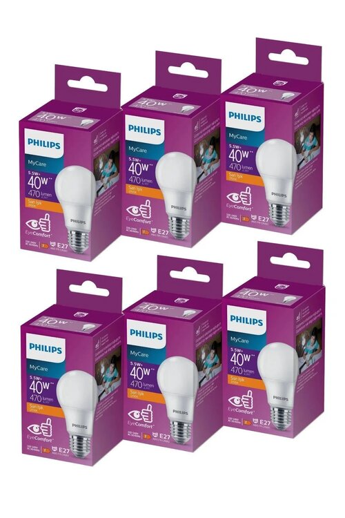 Philips Led 5-40w Sarı 6 adet Ampul