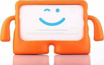 Kupa Apple iPad Mini 2-3 Çocuk Tablet Kılıfı Yumuşak Dokulu Standlı Silikon Tam Koruma Kılıf - Turuncu